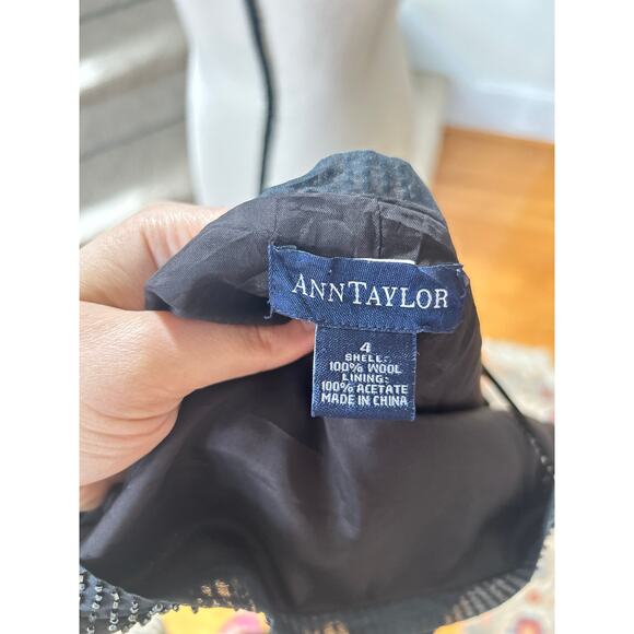 Vintage 90s Y2K Ann Taylor Black Wool Beaded Sheath Dress Whimsygoth - Picture 6 of 7